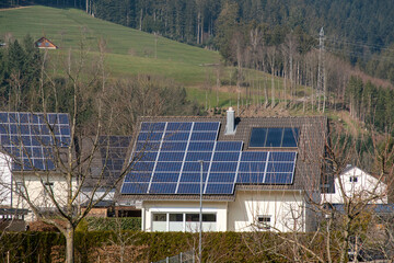 solar panels on the roof