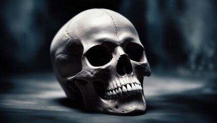 Skull, Bones, Man, Death, Teeth, Illustration