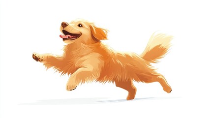 An adorable dog vector art illustration with a playful stance and cute paws, set against a clean white background
