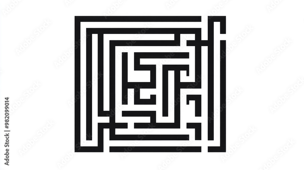 Poster abstract square maze designed for kids a puzzle for children featuring a labyrinth conundrum illustr