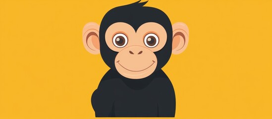 Fototapeta premium Flat color cartoon monkey design