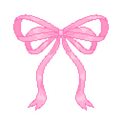 pink bow ribbon pixel