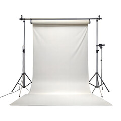 Photography studio with backdrop and lighting setup