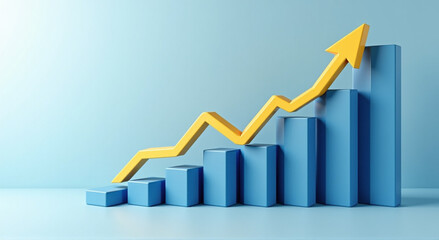 business graph with arrow