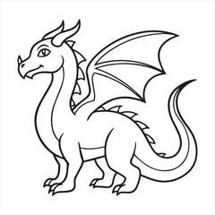 Fototapeta premium Dragon silhouette. Vector of dragon silhouette. Black Dragon silhouette. mythology Animal.