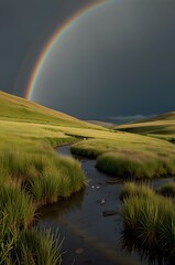 rainbow over the lake