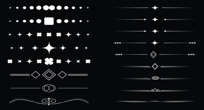 simple minimalistic border divider element set