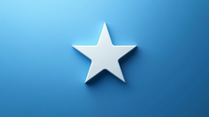 Obraz premium A single white star on a blue background.