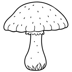 moss mushroom outline coloring book page line art drawing