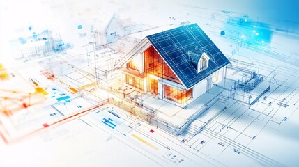 Architectural Blueprint of a Modern House.