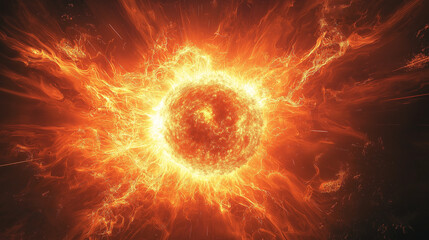 Energy release from uranium during nuclear fission, a burst of power and radiation waves 