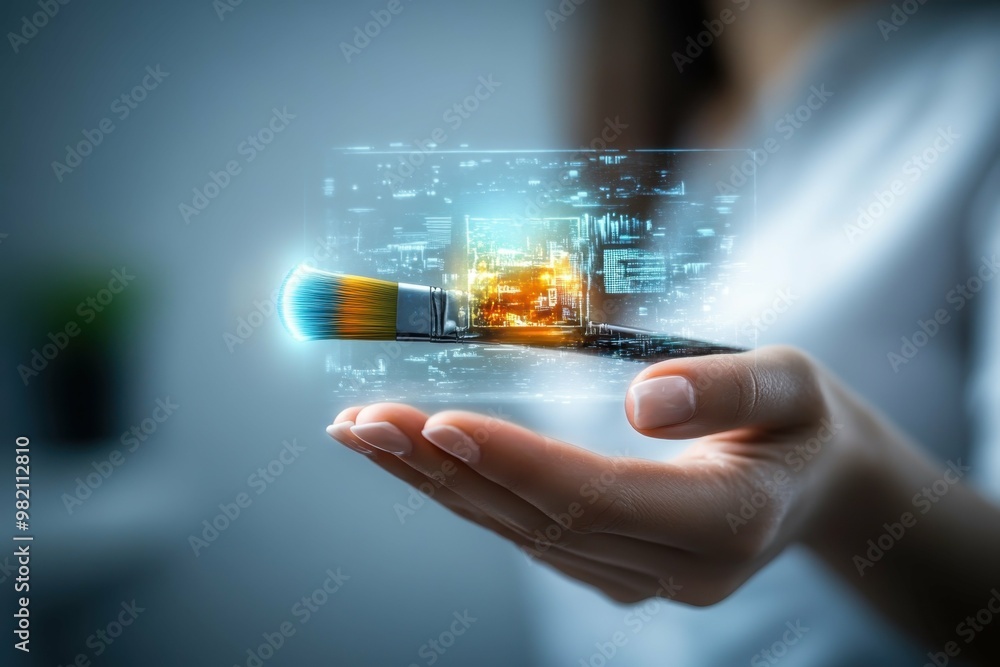 Aufkleber data storage security. businessman holding digital cloud computing hologram with data and network co