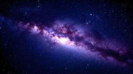 Fototapeta premium Cosmic Nebula with Stars Shining in Dark Blue Space