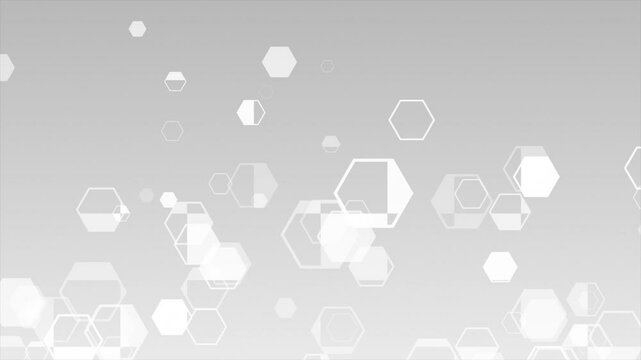 White and Black color slowly moving upward hexagon shape with check pattern modern design geometrical background