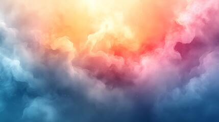 Abstract Colorful Cloudscape with Sunbeams