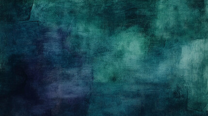 Obraz premium A dark watercolor oil painting background with rich, deep tones of emerald green, navy blue, and dark purple, creating a moody, abstract texture.