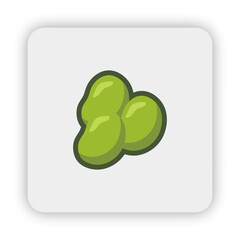 soybeans icon on button, soybeans Flat Illustration, Vector soybeans vegetable, edamame