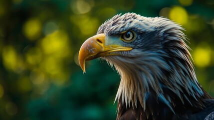 Fototapeta premium Close-Up Portrait of a Bald Eagle with Sharp Beak