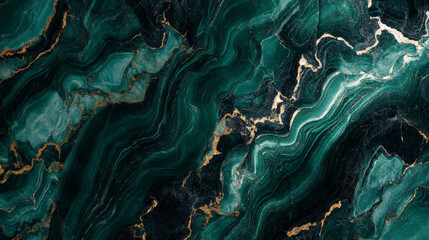 Realistic liquid marble in emerald green with shimmering silver streaks, combining natural hues with a touch of modern luxury.