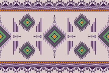 Ikat ethnic geometric abstract oriental traditional seamless pattern. Native Navajo Aztec boho elements design for wallpaper, background, embroidery, ornament, decorate, fabric, texture, element 