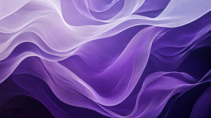 Obraz premium A bold gradient of deep purple blending into soft lilac, with dynamic white wavy lines creating an abstract, flowing effect.