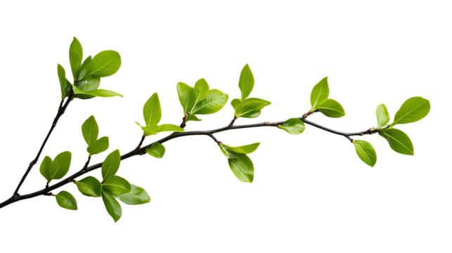 green twig on a white transparent background