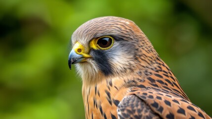 Close-Up Portrait of a Kestrel with Sharp Eyes