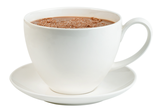 hot chocolate with coffee cup  isolated