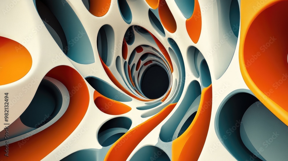 Poster improbable shape 3d abstract visual illusion 2d graphic