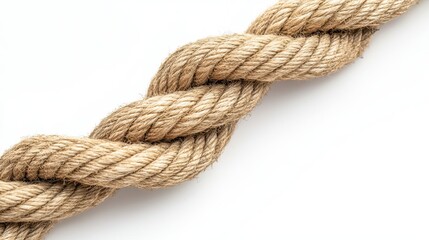 Fototapeta premium Details of the safety rope for high-pressure hoses, with one loop threaded into the other. On a white background