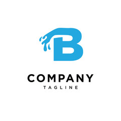 Letter B Water Wave logo icon vector