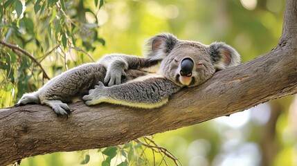 Obraz premium Koala relaxing in a tree in Australia