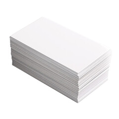 3D illustration of a blank business card stack for branding, ultra-sharp and clear, isolated on white background