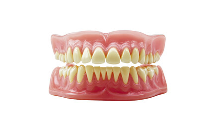 Fototapeta premium Dental prosthesis on a white transparent background