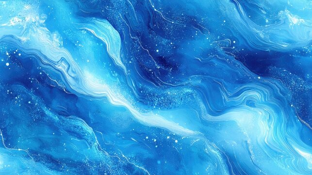 Blue Abstract Art Icy Glitter Effect Bright Azure Light Shimmering Ice Texture Cyan Dye Concept Ocean Inspired Brush Strokes Sparkling Ice Theme Aqua Ripple Design Shiny Blue Patterns Water Inspir