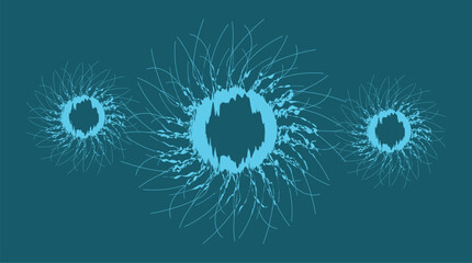 Abstract bacteria symbol blue background