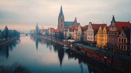 Fototapeta premium Wroclaw, Poland: Ostrów Tumski, the oldest part of the city, located in southwestern Poland