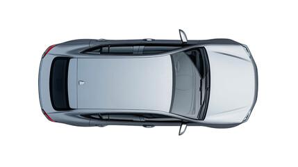 Car top view on white transparent background