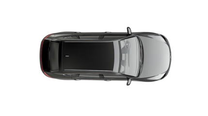 Car top view on white transparent background