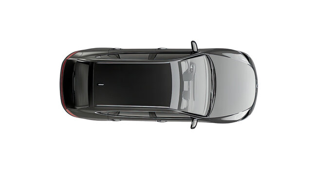 Car top view on white transparent background