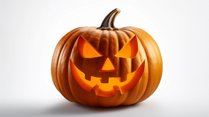 Fototapeta premium HALLOWEEN PUMPKIN ON WHITE BACKGROUND