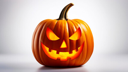 Fototapeta premium HALLOWEEN PUMPKIN ON WHITE BACKGROUND
