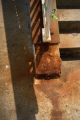 a rusty metal structures on the pier, vintage, background, atmosphere