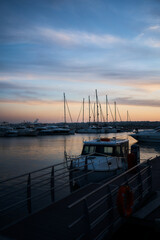 Fototapeta premium boats, sailboats in the harbor at sunset