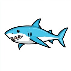 Fototapeta premium Cartoon Shark Illustration.