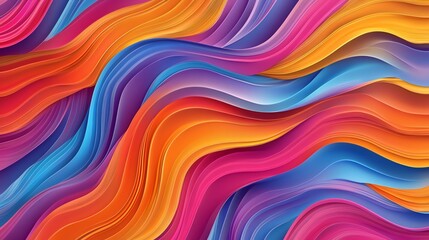 Abstract background of colorful, wavy lines.