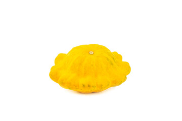 Pattypan zucchini isolated on white background. squash. Fresh organic pattypan squashes on...