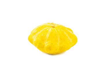 Pattypan zucchini isolated on white background. squash. Fresh organic pattypan squashes on background. Vegan. Farmer's Market. Patisson.