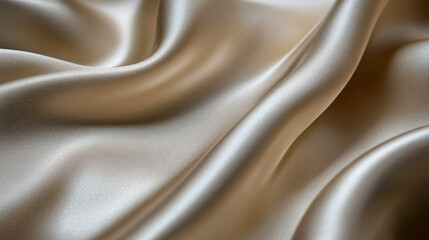 Obraz premium Soft satin fabric display with warm shades of brown draped elegantly on a surface in a decorative arrangement