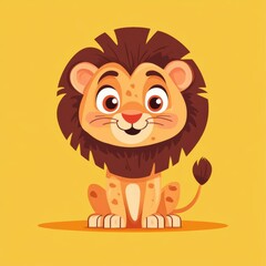 Cute Cartoon Lion.